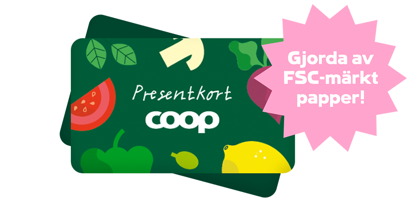 Presentkorten är gjorda av fsc-märkt papper.