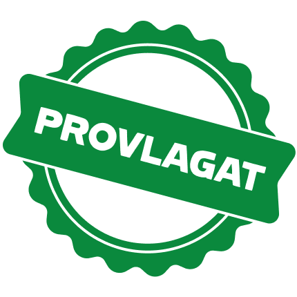 Stämpeln "Provlagat"