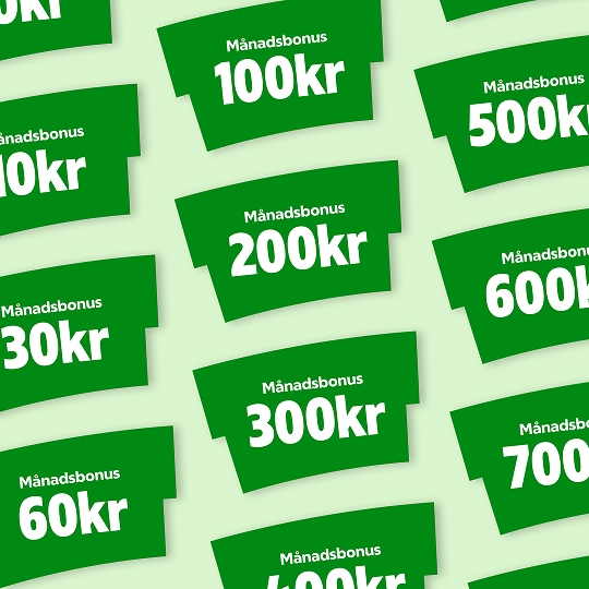 Värdekuponger med månadsbonus
